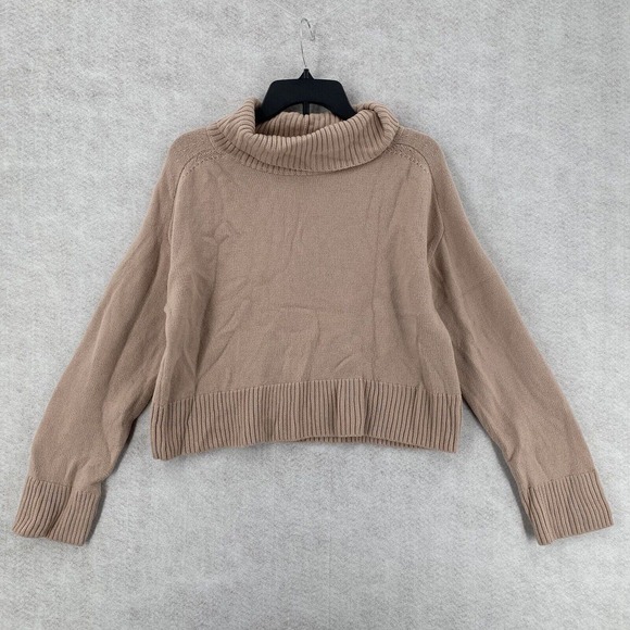 Babaton Sweaters - Aritzia Babaton Sweater Womens LARGE Cowl neck Cropped Beige Merino‎ Wool